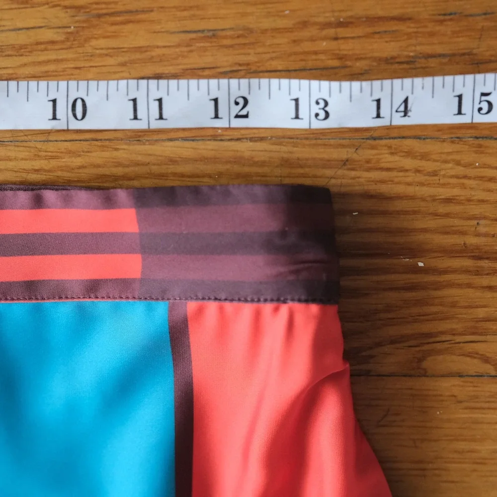 Eva Franco Anthropologie Midi Skirt Women 4 Blue Red Striped Flounce Boho Size 4